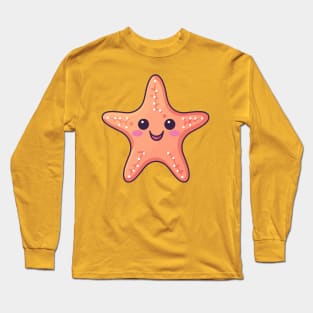 sweet starfish cartoon Long Sleeve T-Shirt